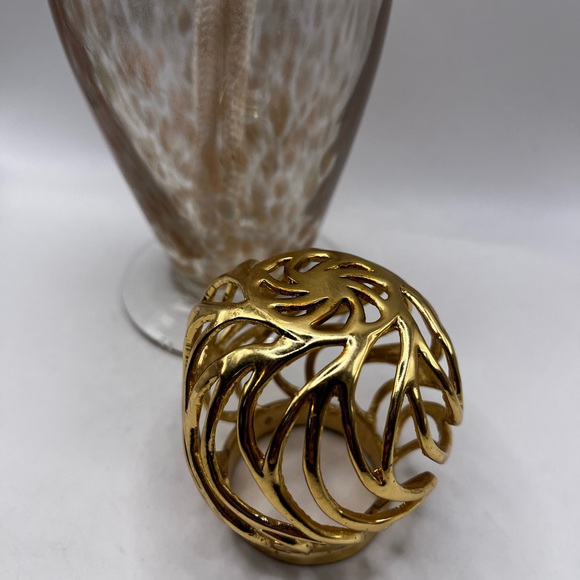 La-Tee-Da! Diffuser Glass Art Gold Effusion Fragrance Oil Lamp - Picture 5 of 10